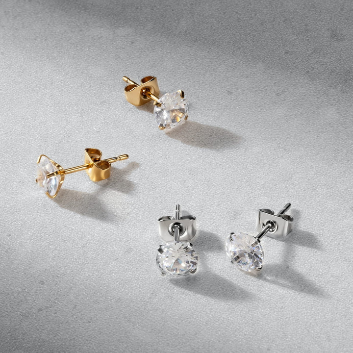 Elegante Damen Zirkonia Ohrstecker. Ein zeitloses Geschenk: hochwertige Edelstahl Ohrringe.