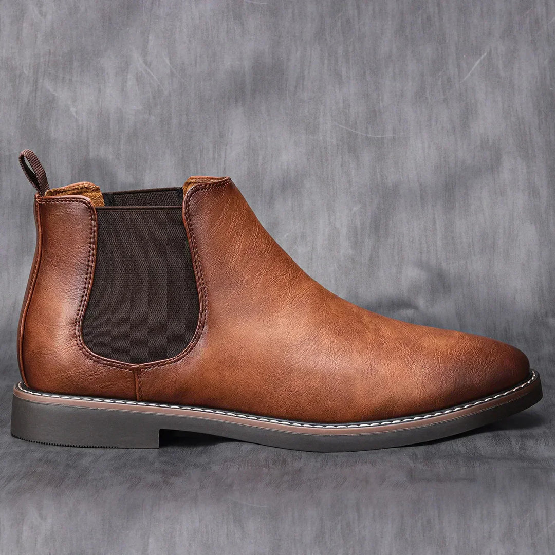 Komfortable Herren Chelsea Boots Adrian in Grau, ideale Freizeitschuhe für stilvolle Herbst- und Winter-Outfits.