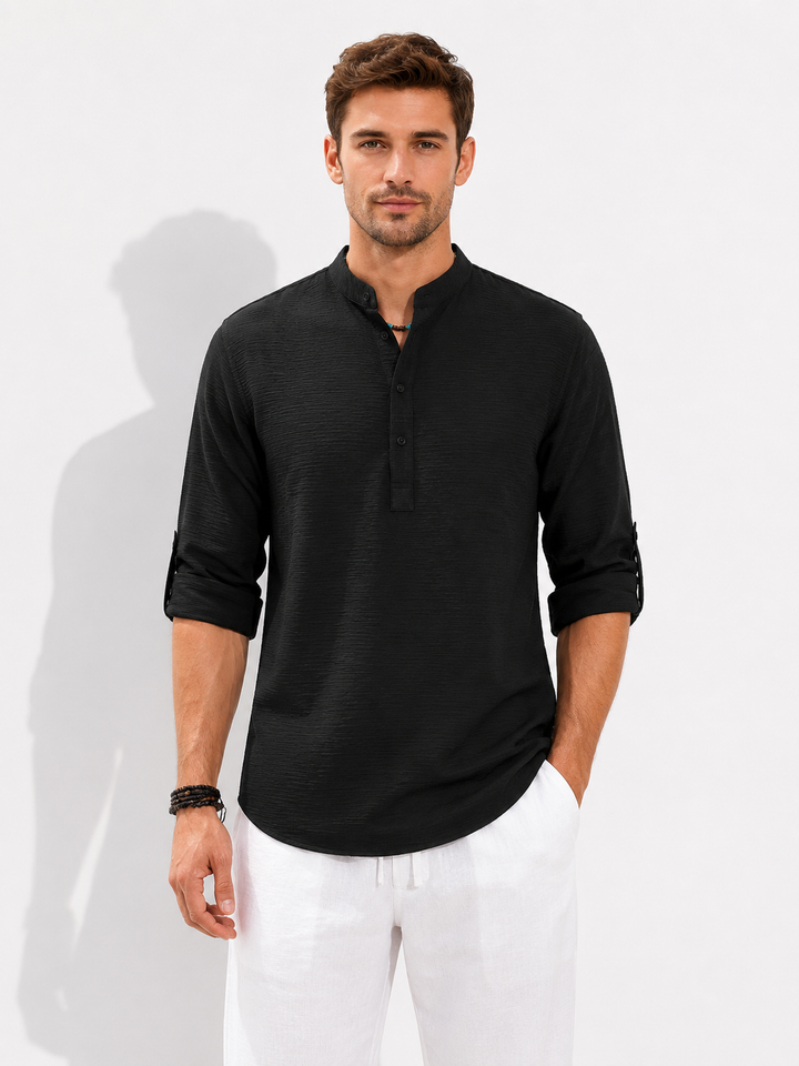 Komfortables Langarm Poloshirt für Herren. Vielseitiges Casual Oberteil, perfekt für den Alltag und Smart Casual Looks.