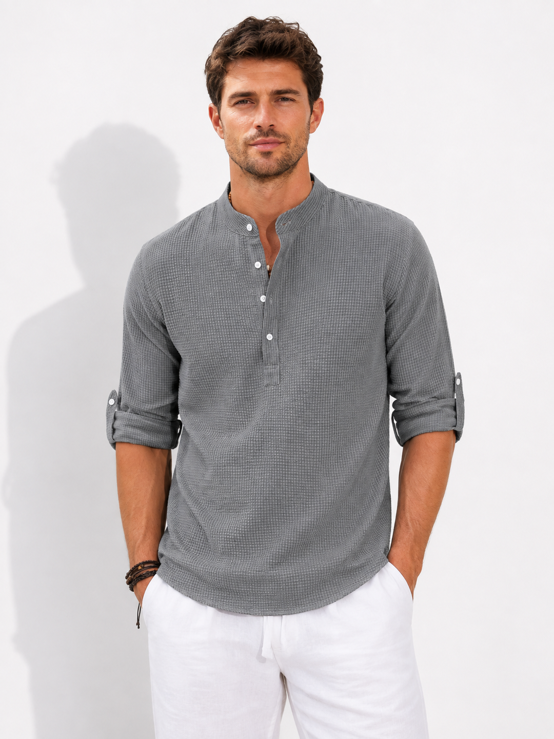 Modisches Herren Langarm Poloshirt. Bequemes Oberteil für elegante Casual Looks, Büro und entspannte Freizeit.
