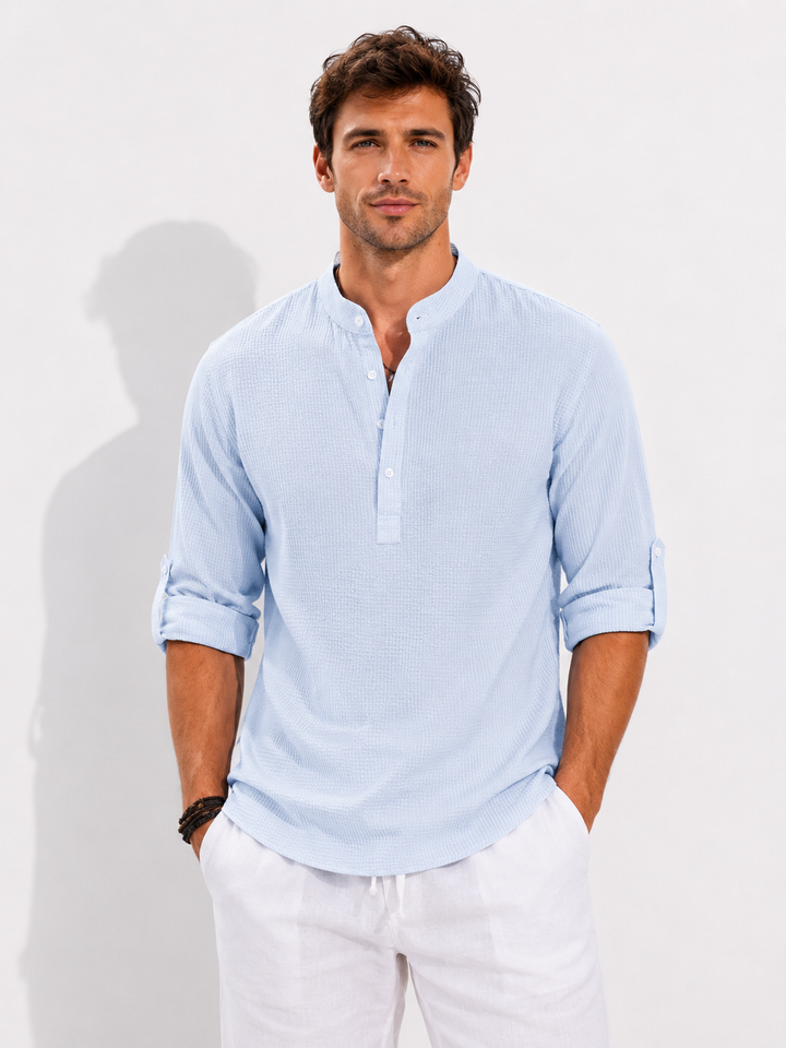 Vielseitiges Herren Langarm Poloshirt. Passt zu Freizeit & Büro. Elegantes Slim-Fit Oberteil für den modernen Mann.