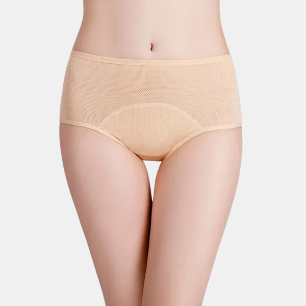 Hygienische Schutzunterwäsche für Damen, saugfähig und wiederverwendbar, ideal für diskreten Schutz.