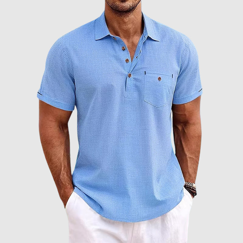 Herren Sommer-Poloshirt, leicht & atmungsaktiv, moderner Schnitt für eleganten Freizeit-Look. Kurzarm-Komfort.