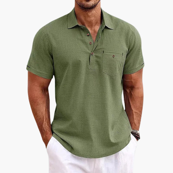 Vielseitiges Herren Poloshirt für Sommer. Klassisch-eleganter Look, atmungsaktiver Stoff, ideal für Casual & Sport.