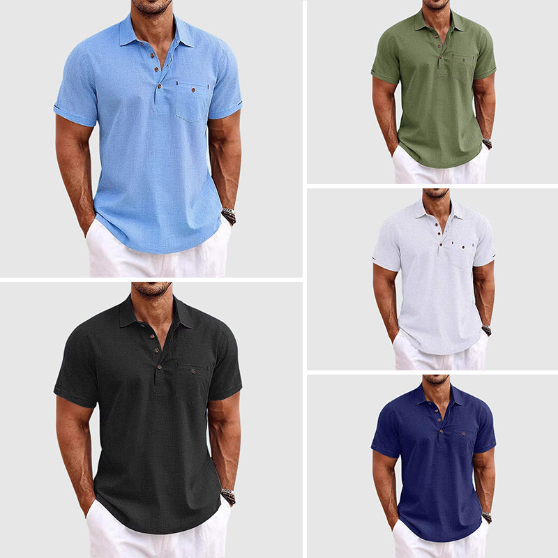 Trendiges Herren Poloshirt mit Kurzarm. Komfortables, atmungsaktives Sommerhemd für Freizeit, Sport und Mode.