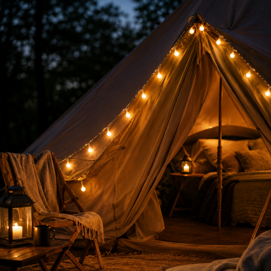 Vielseitige LumaOrbs LED Deko Lichterkette für Innen- & Außenbereich, USB & Batterie, warmweiß.