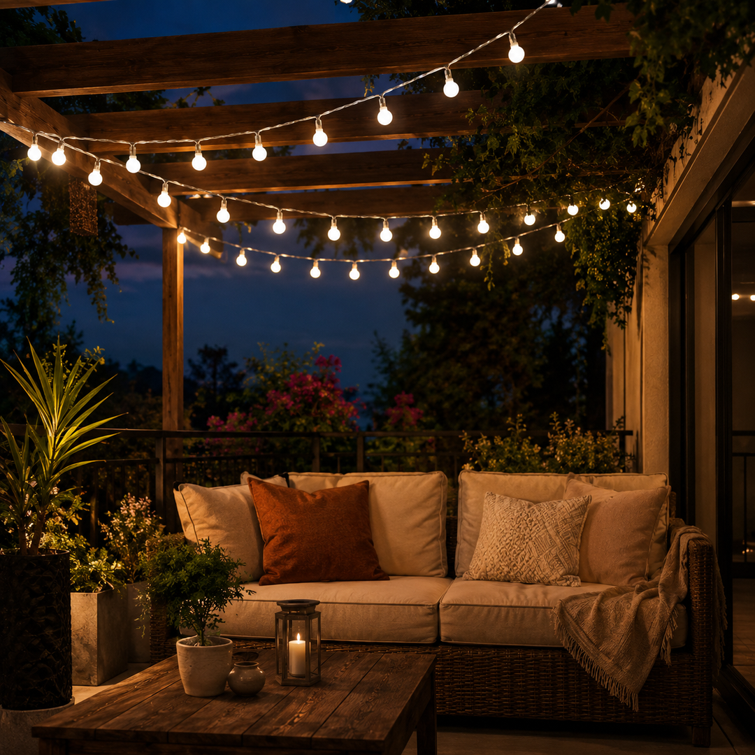 Robuste LumaOrbs LED Lichterkette für wetterfeste Outdoor-Beleuchtung & stimmungsvolle Dekoration.