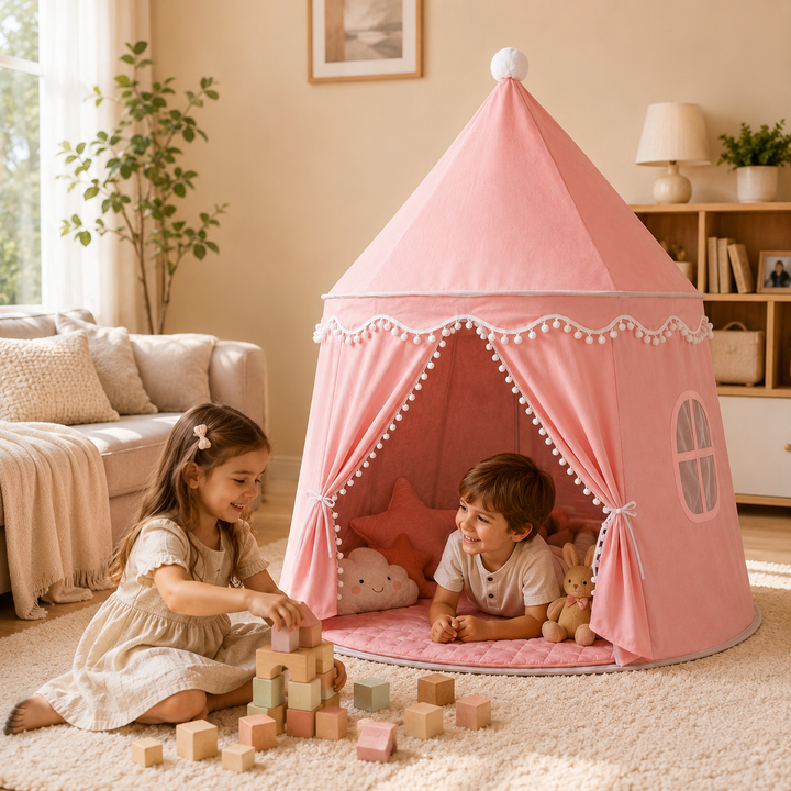 Perfektes Kindergeschenk: faltbares Spiel-Tipi Zelt, schafft magische Momente im Kinderzimmer; ein besonderes Spielzeug.