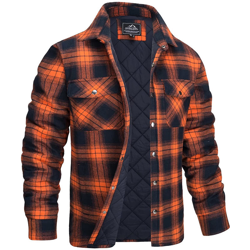 Hochwertige Herren Karierte Holzfällerjacke, robust, stilvoll, warm gefüttert, perfekt als Übergangsjacke für Herren.