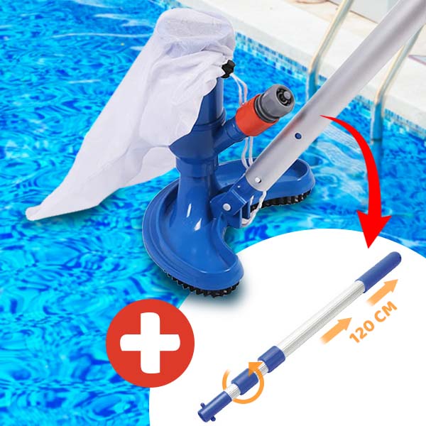 Effektiver TIDYPOOL Poolstaubsauger, gewährleistet gründliche manuelle Reinigung ohne Stromanschluss.