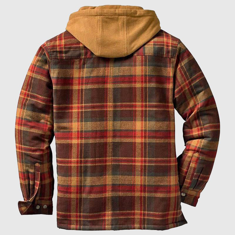 Trendige Herren Holzfällerjacke kariert, ideale robuste Outdoorjacke für Männer im Herbst/Winter.