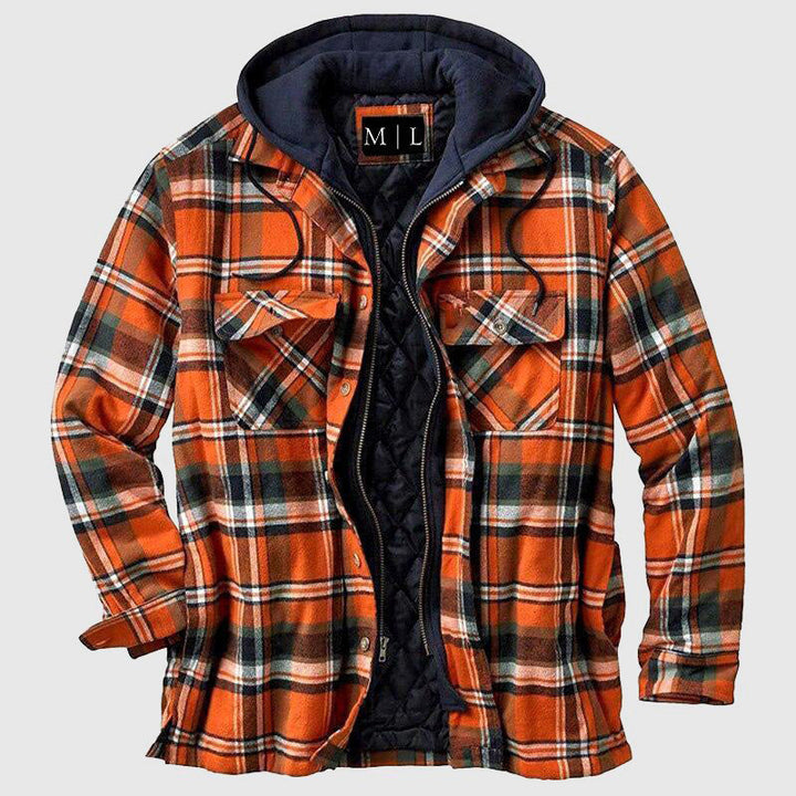 Warme karierte Herren Freizeitjacke, strapazierfähige Holzfällerjacke für kalte Tage & Outdoor.