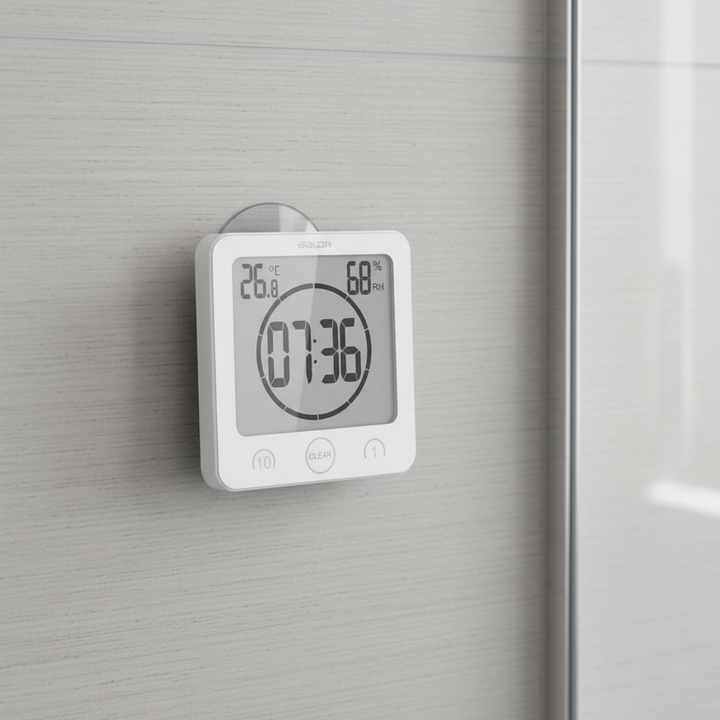 Wasserdichter Duschtimer mit Saugnapf, digitales Display. Ideal zum Wasser- & Energiesparen im Badezimmer.