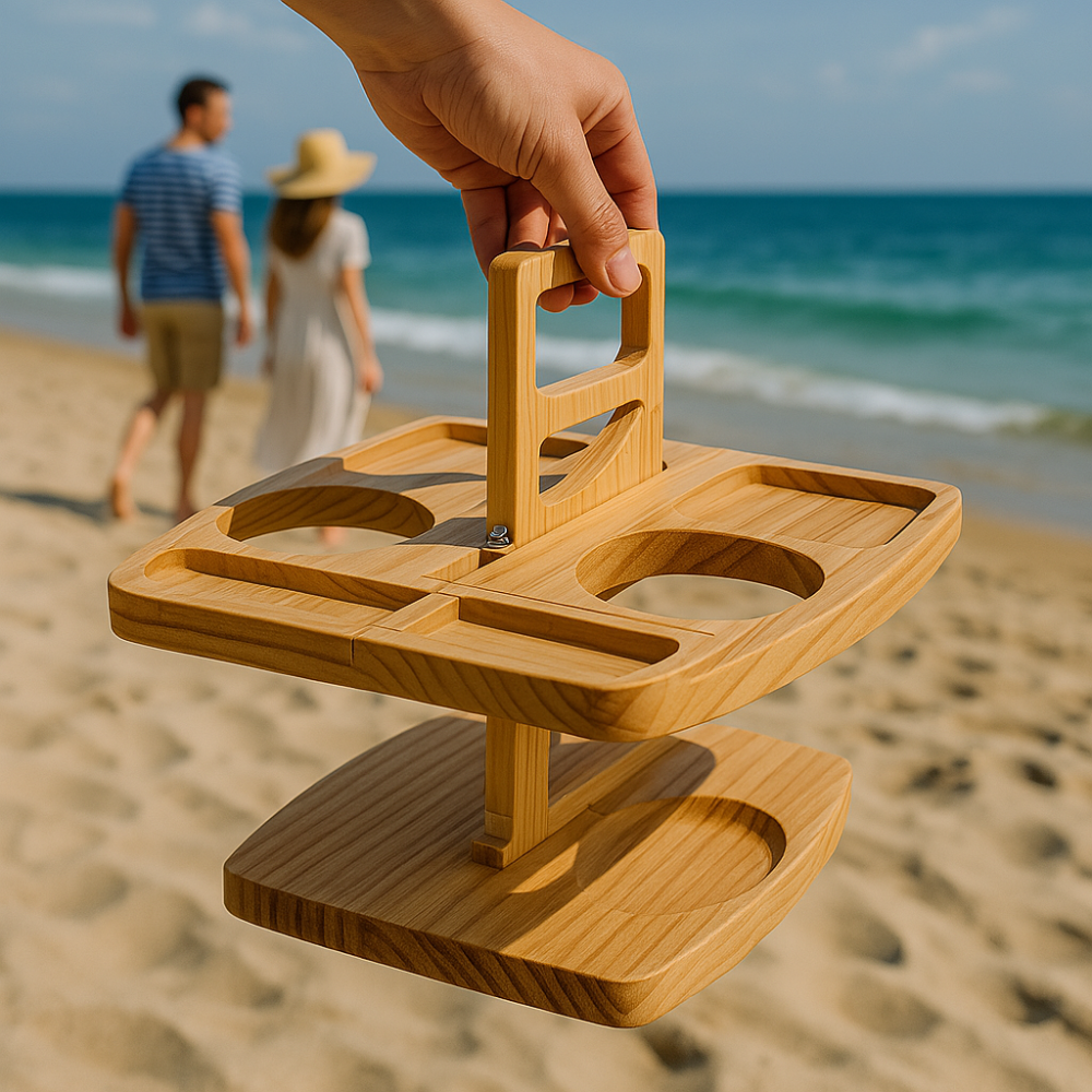Vielseitiger Outdoor-Picknicktisch, klappbar & platzsparend, perfekt für Garten, Balkon, Camping & Strandbesuche.