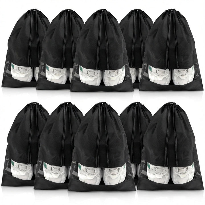 Kordelzug-Schuhbeutel hält Kleidung im Koffer sauber & schützt vor Schmutz. Perfekt für Reisen.