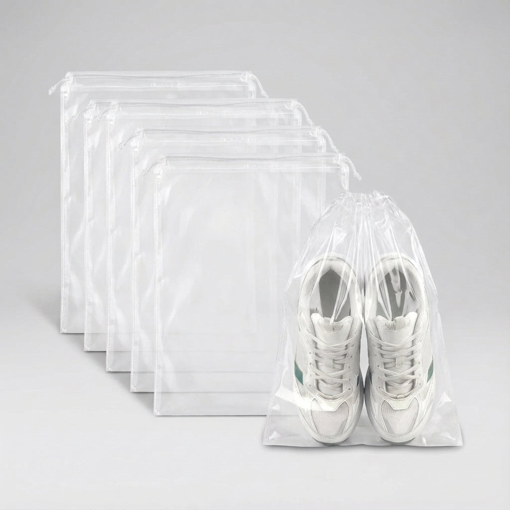 Robuster Aufbewahrungsbeutel für Schuhe mit Kordelzug. Bietet Staub- & Spritzwasserschutz.