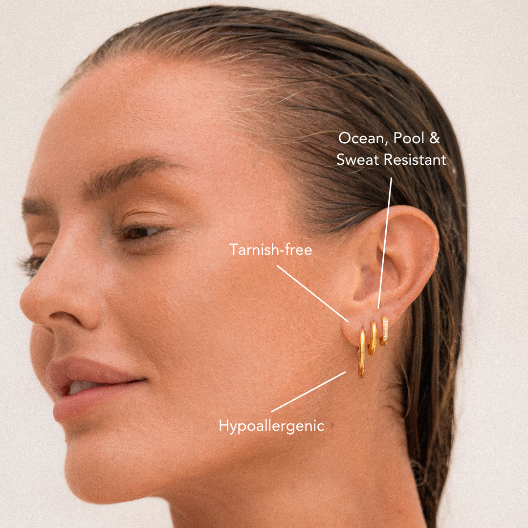 Minimalistische Gold & Silber Edelstahl Creolen für Damen, elegant und perfekt für jeden Anlass.