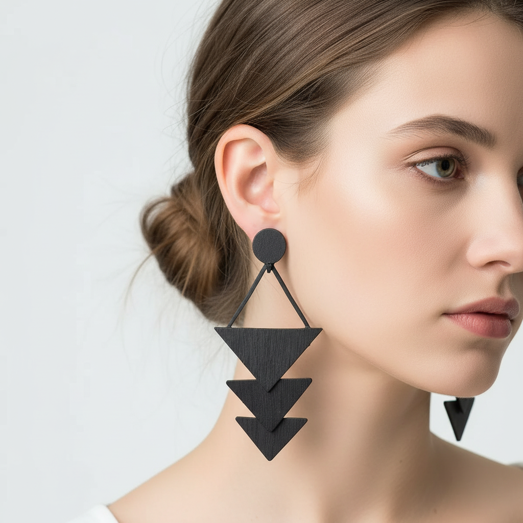 WoodGlow Boho-Holzohrringe für Damen, tropfenförmig, leicht & vielseitig kombinierbar.