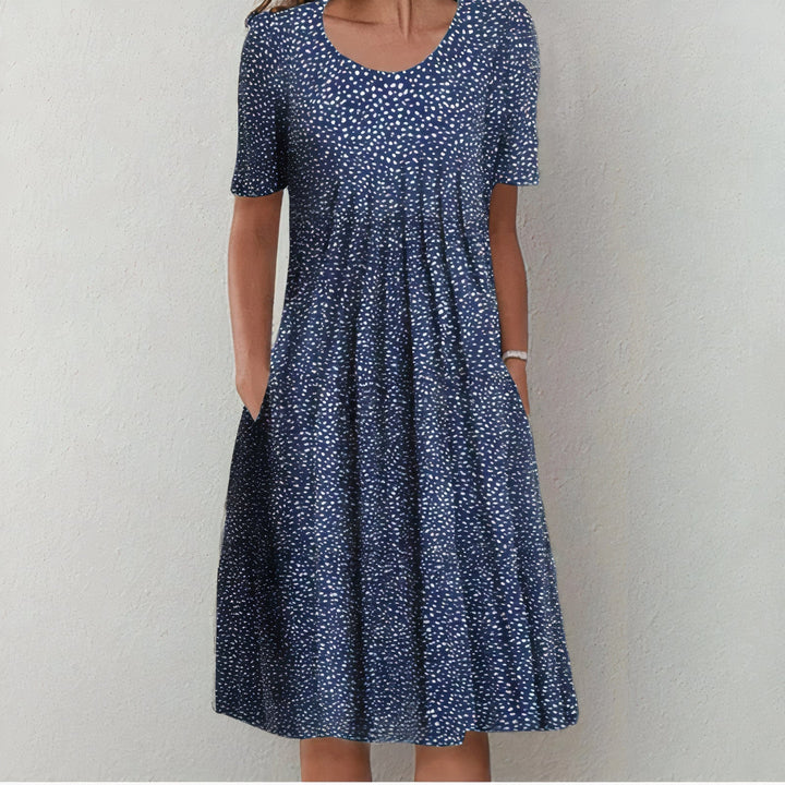 Lara Damen Midikleid, gemustert, ideal als festliches Kleid für Hochzeitsgäste und elegante Anlässe.