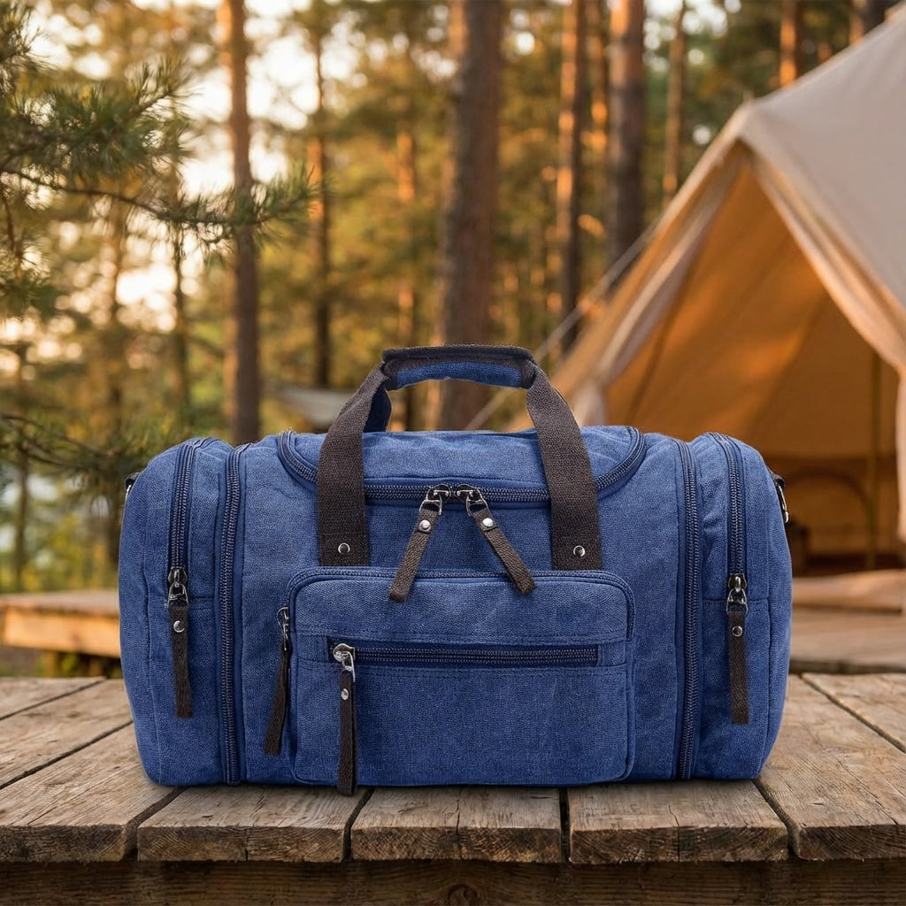 Erweiterbare Canvas Wochenendtasche WeekenderPro für Reisen und Kurztrips, ideal als Handgepäck.
