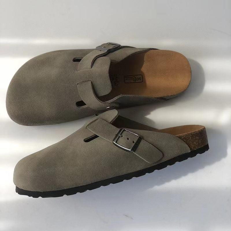 Stylische offene Hausschuhe, unisex, rutschfest & bequem, für Sommer und Freizeit.