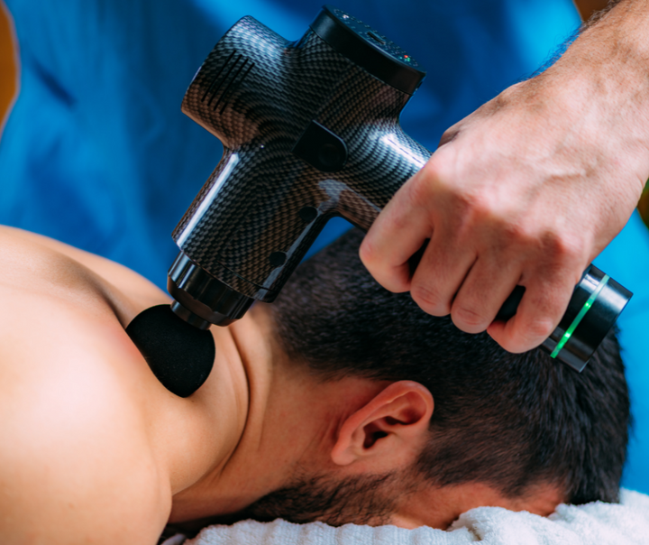 Detailansicht des Premium Massagegeräts. Hochwertiges Design für effektive Muskellockerung & entspannende Körperpflege.