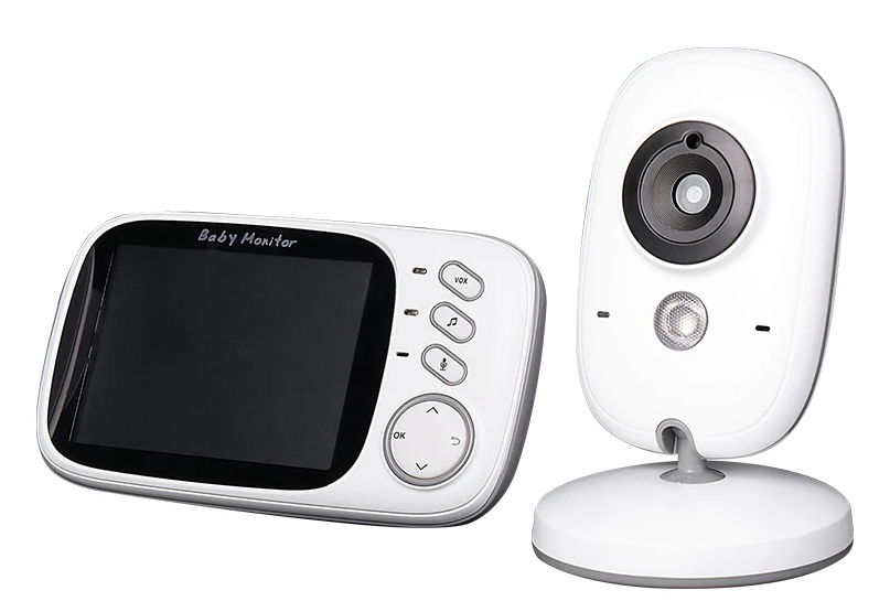 3,5-Zoll Video Babyphone Set mit HD Monitor, Nachtsicht, Temperaturanzeige & Gegensprechanlage für Babysicherheit.