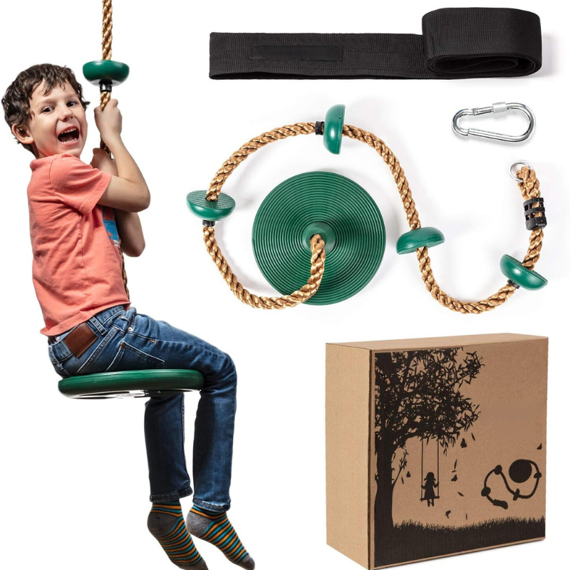 Kletterseil-Schaukel mit Plattform für Kinder. Verbessert Balance, Koordination & Motorik beim Outdoor-Spiel.