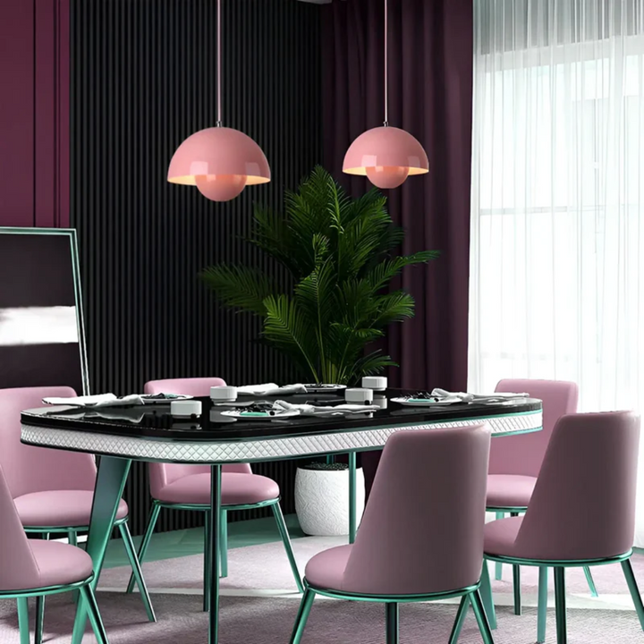 Skandinavische Design-Pendelleuchte, LED, blumenförmig, für stilvolle Akzente & Licht.