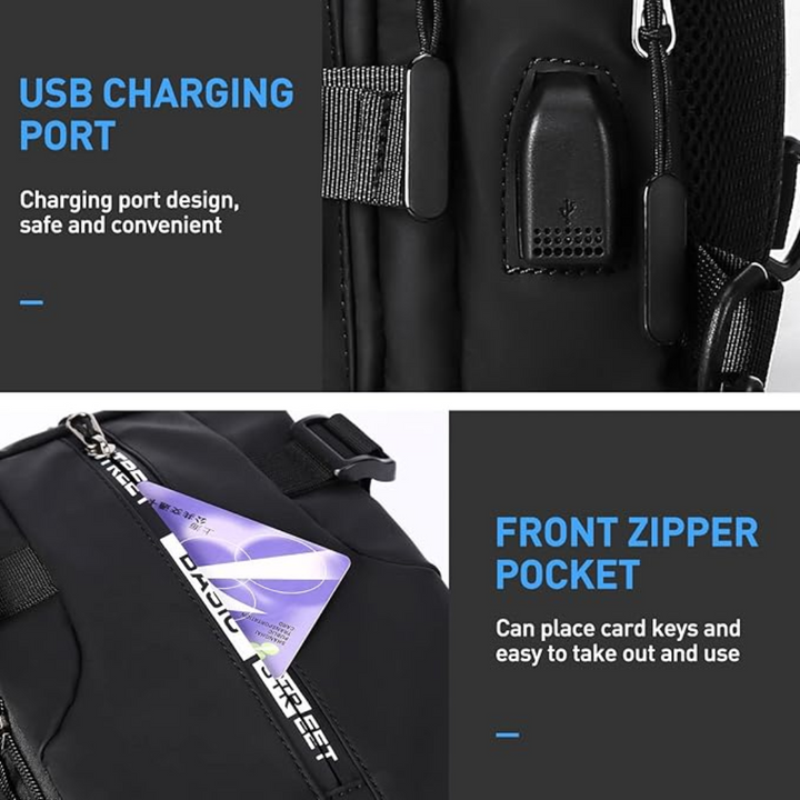 Unisex Crossbody Rucksack, kompakter Sling-Rucksack, perfekt für Damen und Herren im Alltag & auf Reisen.