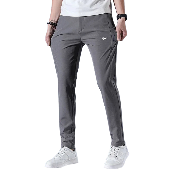 Praktische Herrenmode: Stretch-Golfhose in Grau, perfekt für Sport, Alltag & entspannte Stunden; hoher Tragekomfort.