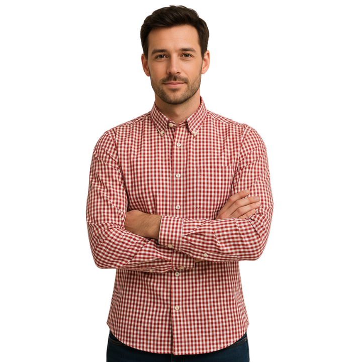 Herren Hemd mit Karomuster, Langarm, Regular Fit, ein Muss für jede Herrengarderobe.