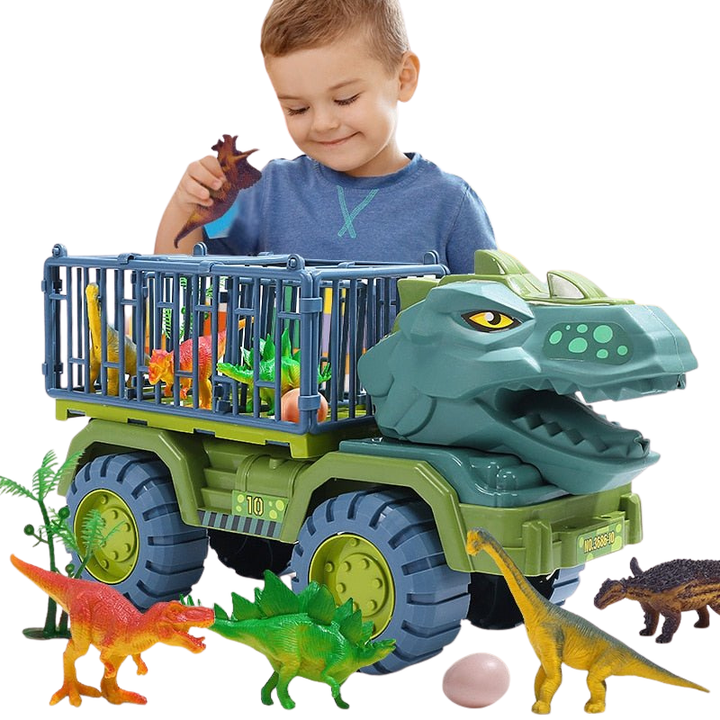 Kinder Abenteuer-Set mit Spielfahrzeugen und Dinosaurier-Figuren für drinnen & draussen; fantasievolles Spiel.