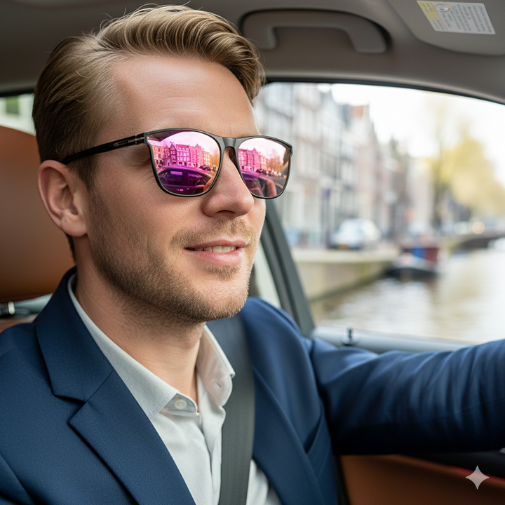 Aufklappbare polarisierte Clip-on Sonnenbrille mit UV400 Schutz, ideal für Outdoor & Autofahren.