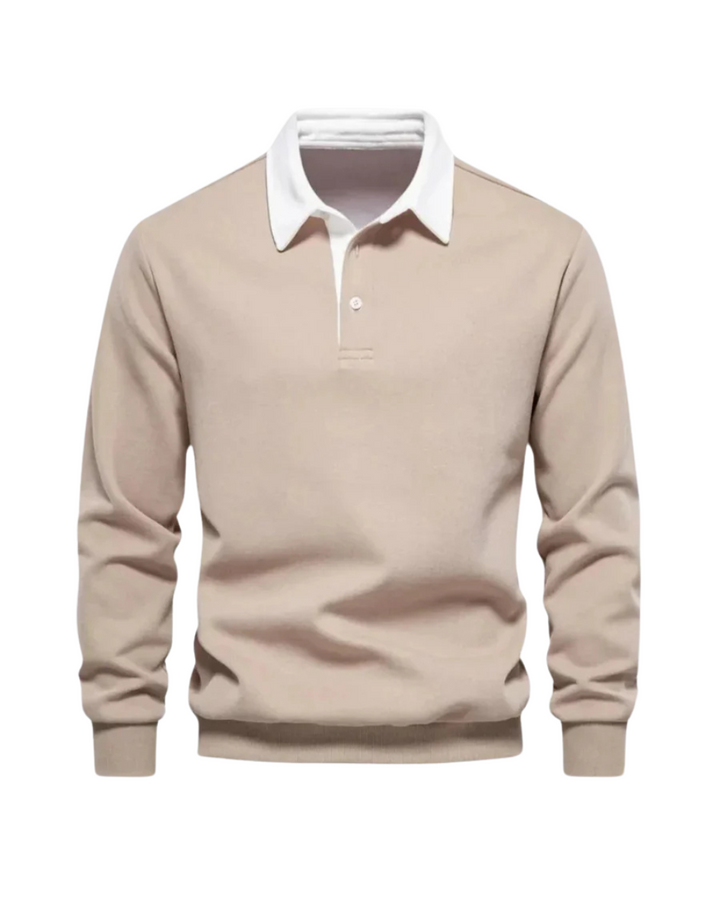 Herren Langarm Poloshirt für stilvolles Layering. Bequemes Oberteil für Herbst & Frühling, smart casual Look.