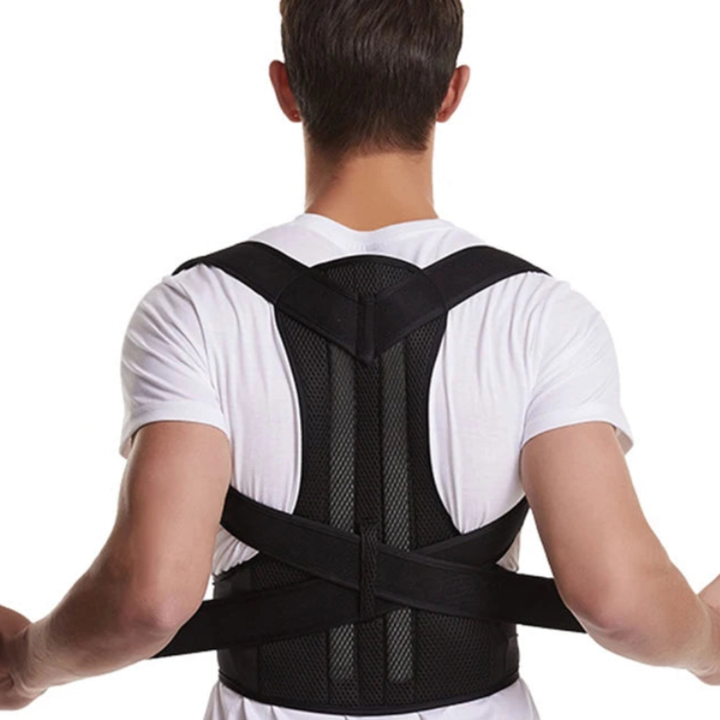 Verstellbare orthopädische Rückenstütze für Männer und Frauen. Optimale Haltungskorrektur & Schulterstütze.