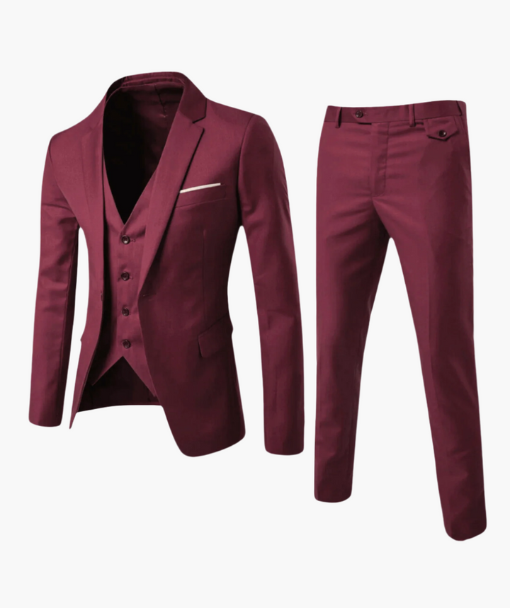 Bräutigam im eleganten Herren Dreiteiler Anzug. Perfekte Wahl für Hochzeiten & festliche Anlässe.