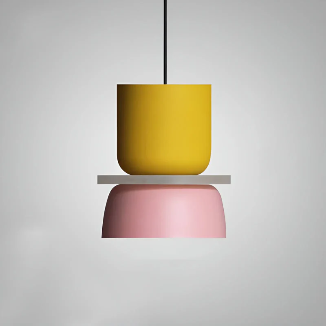 Moderne bunte Macaron LED Pendelleuchte, stilvolle Deckenlampe mit energiesparendem LED.
