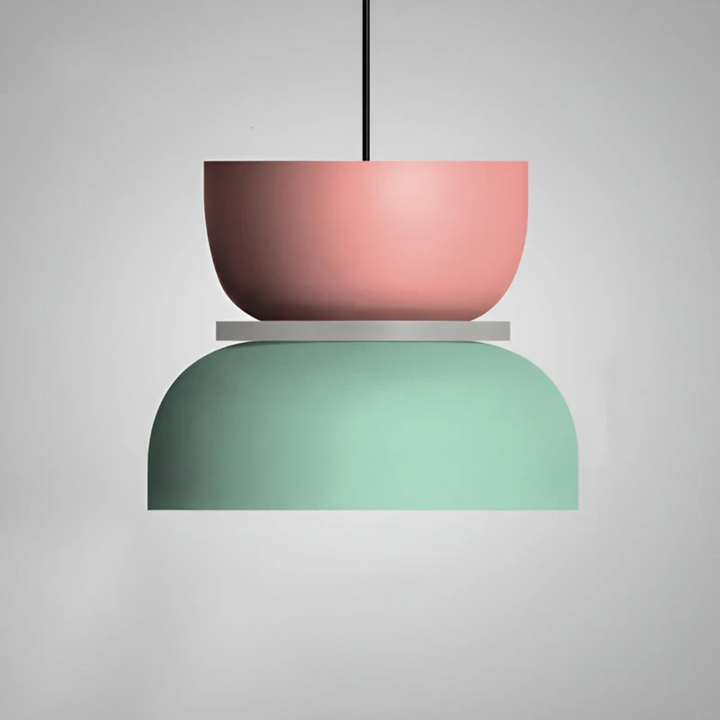 Bunte Macaron Pendelleuchte mit LED Licht, moderne Deckenlampe für Wohnzimmer.