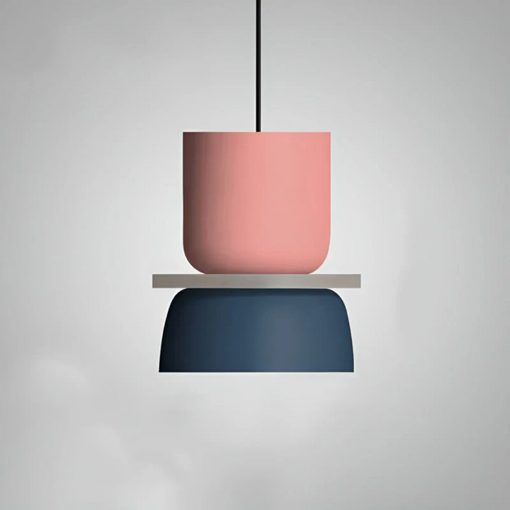 Bunte Macaron LED Pendelleuchte, moderne Deckenlampe für stilvolle Beleuchtung im Wohnzimmer.
