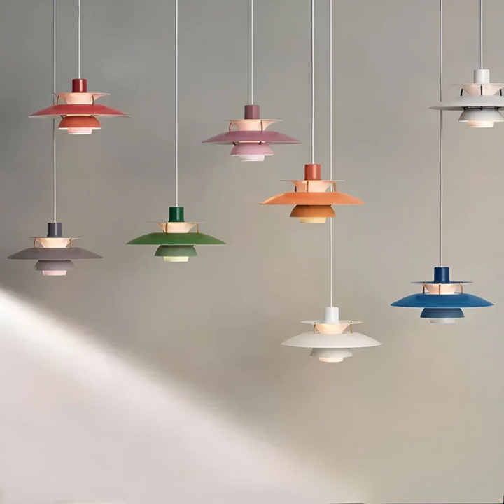 Moderne bunte LED Pendelleuchte, lebendige Beleuchtung für Wohnzimmer & Esszimmer.