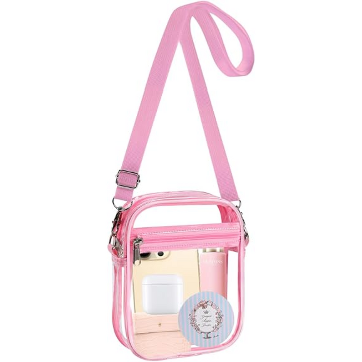 Unisex Crossbody Tasche transparent, perfekt für Festivals, Konzerte, Sportevents und Stadionbesuche.