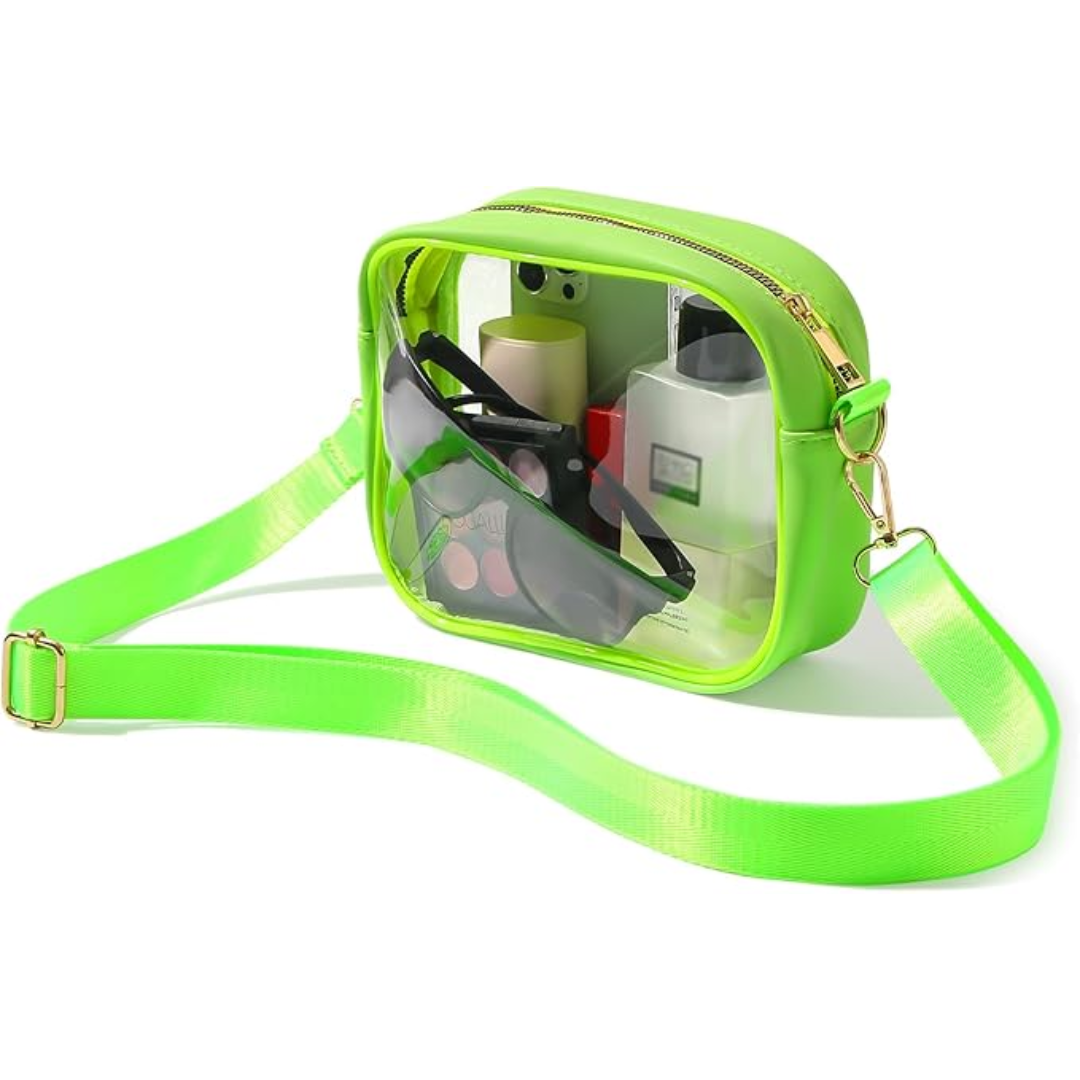 Stadionzugelassene durchsichtige Crossbody, erfüllt Sicherheitsbestimmungen. Unverzichtbar für Sportevents.