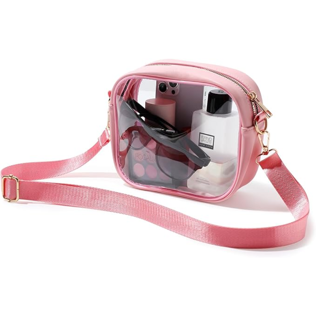 Stilvolle transparente Unisex Tasche, praktisch für Handy & Essentials. Ideal als Event-Begleiter.