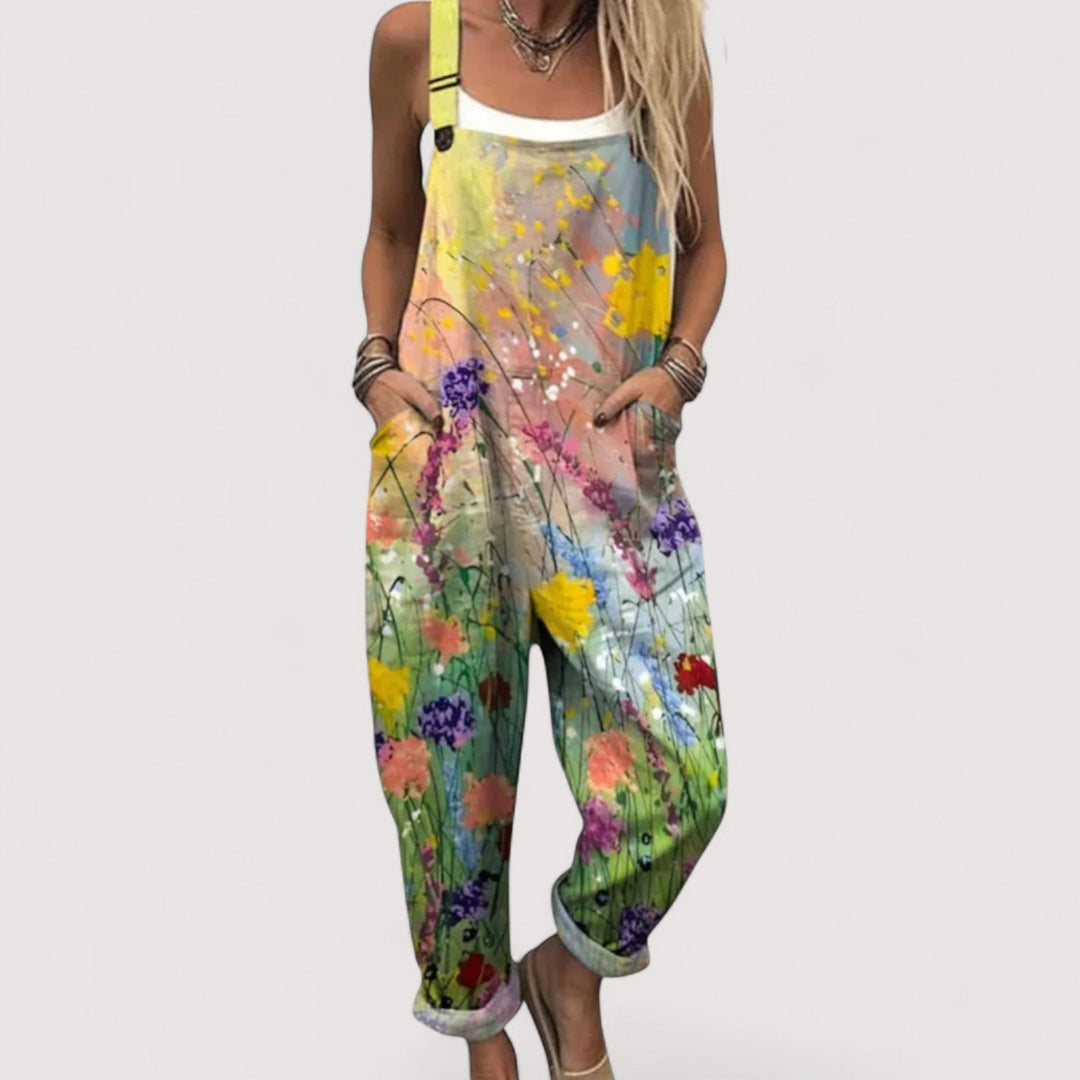 Bequemer Damen Jumpsuit in lockerer Passform mit weitem Bein & seitlichen Taschen, ideal als Sommerkleidung.