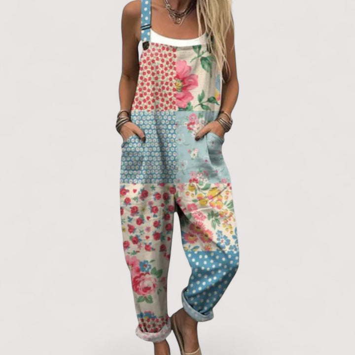 Eleganter Damen Jumpsuit mit weitem Bein & fließendem Stoff, perfekt für stilvolle Freizeit, Büro oder Urlaub.