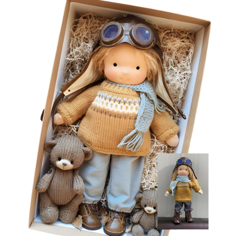 Einzigartiges Geschenk: Handgemachte Waldorfpuppe aus Naturmaterialien. Weiche & pädagogische Kuschelpuppe für jedes Kind.