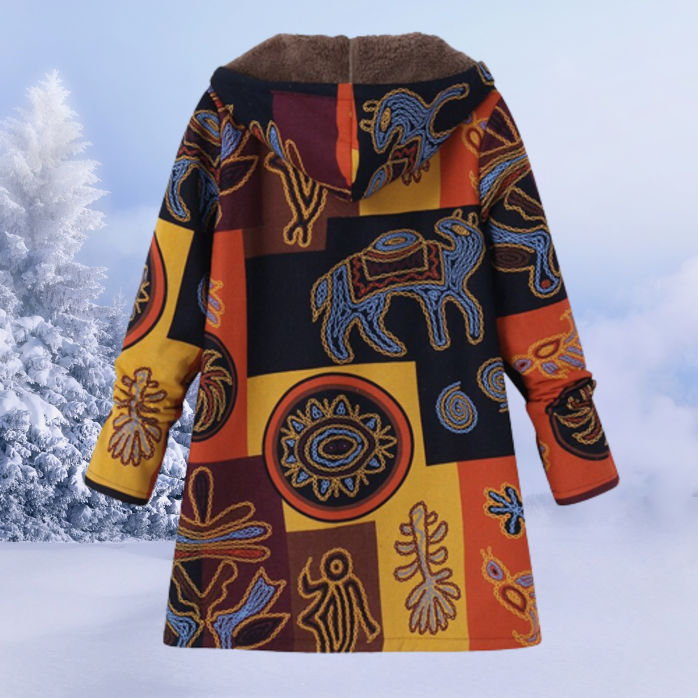 Eleganter langer Damen Steppmantel mit Kapuze. Stylische Winterjacke für Frauen mit hohem Kälteschutz.