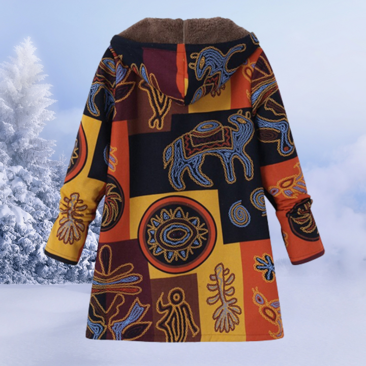Eleganter langer Damen Steppmantel mit Kapuze. Stylische Winterjacke für Frauen mit hohem Kälteschutz.