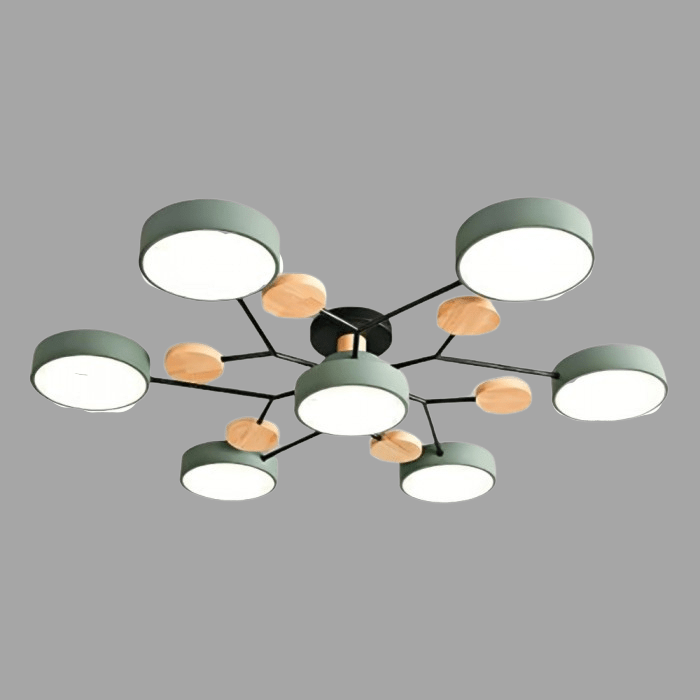 Skandinavische LED-Deckenleuchte mit stilvollem verzweigtem Design für modernes Wohnzimmerambiente.